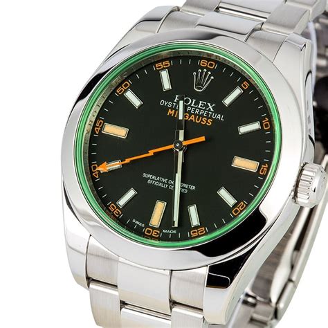 rolex milgauss green sapphire price|rolex milgauss 11640 price.